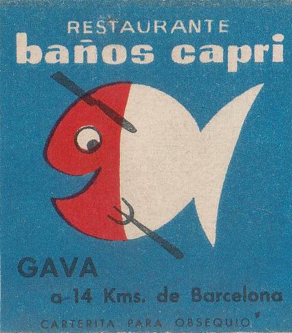 Cajita de cerillas de los Baños Capri de Gavà Mar